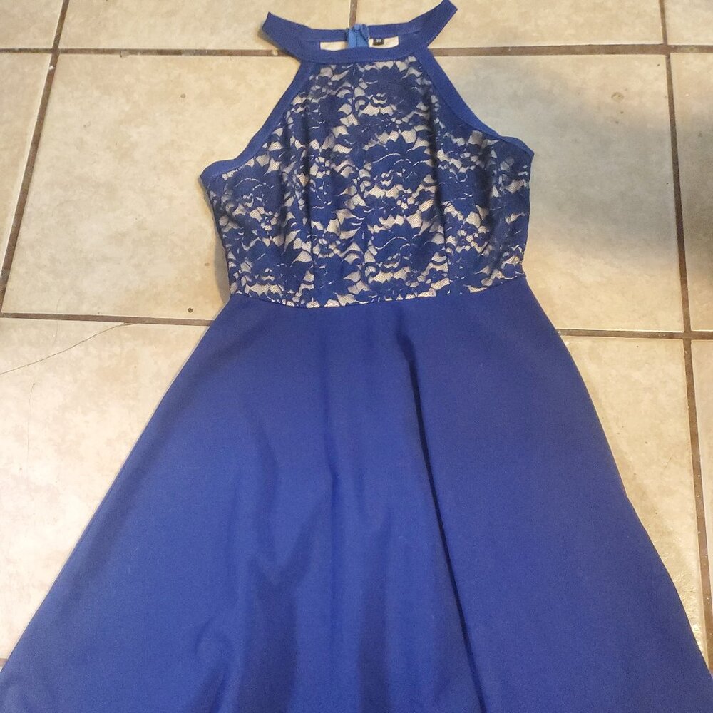 Navy blue dress used for homecoming dance.  Worn once.